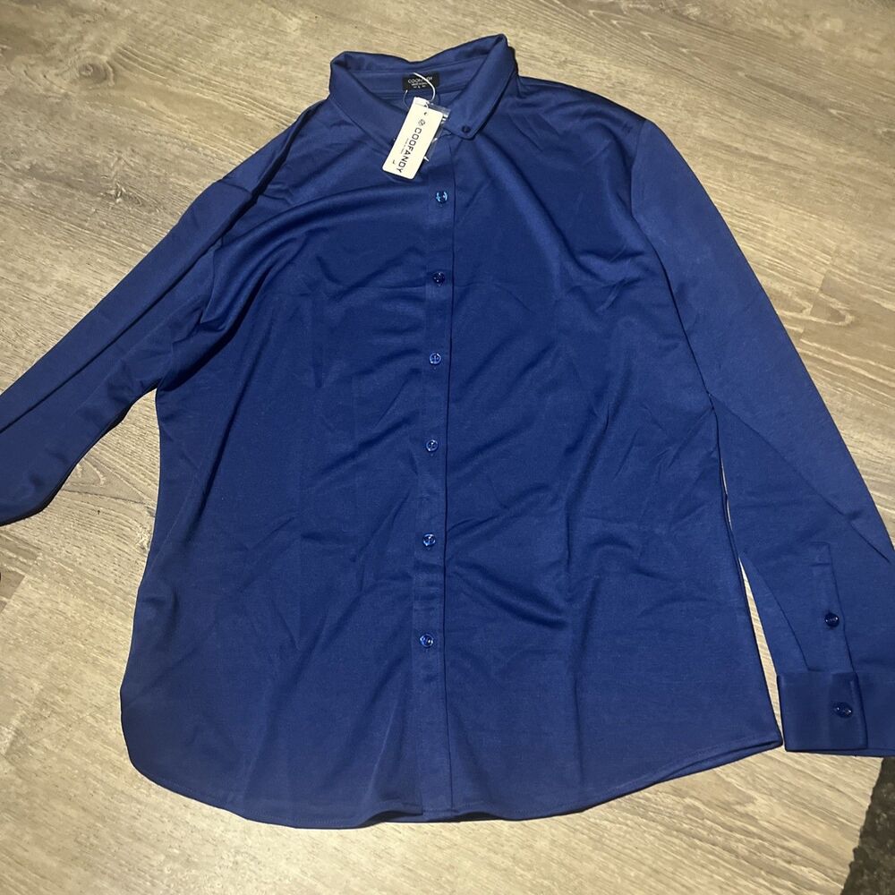 Coofandy Royal Blue Men’s Button Up Long Sleeve Size L NWT